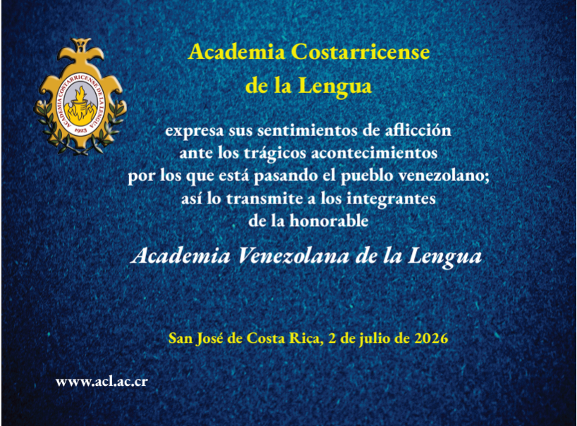 Condolencias de la Academia Costarricense de la Lengua